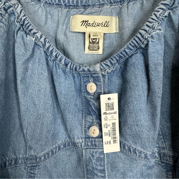 Madewell Denim Margie Cap Sleeve Mini Dress New Size 10 - Picture 7 of 9